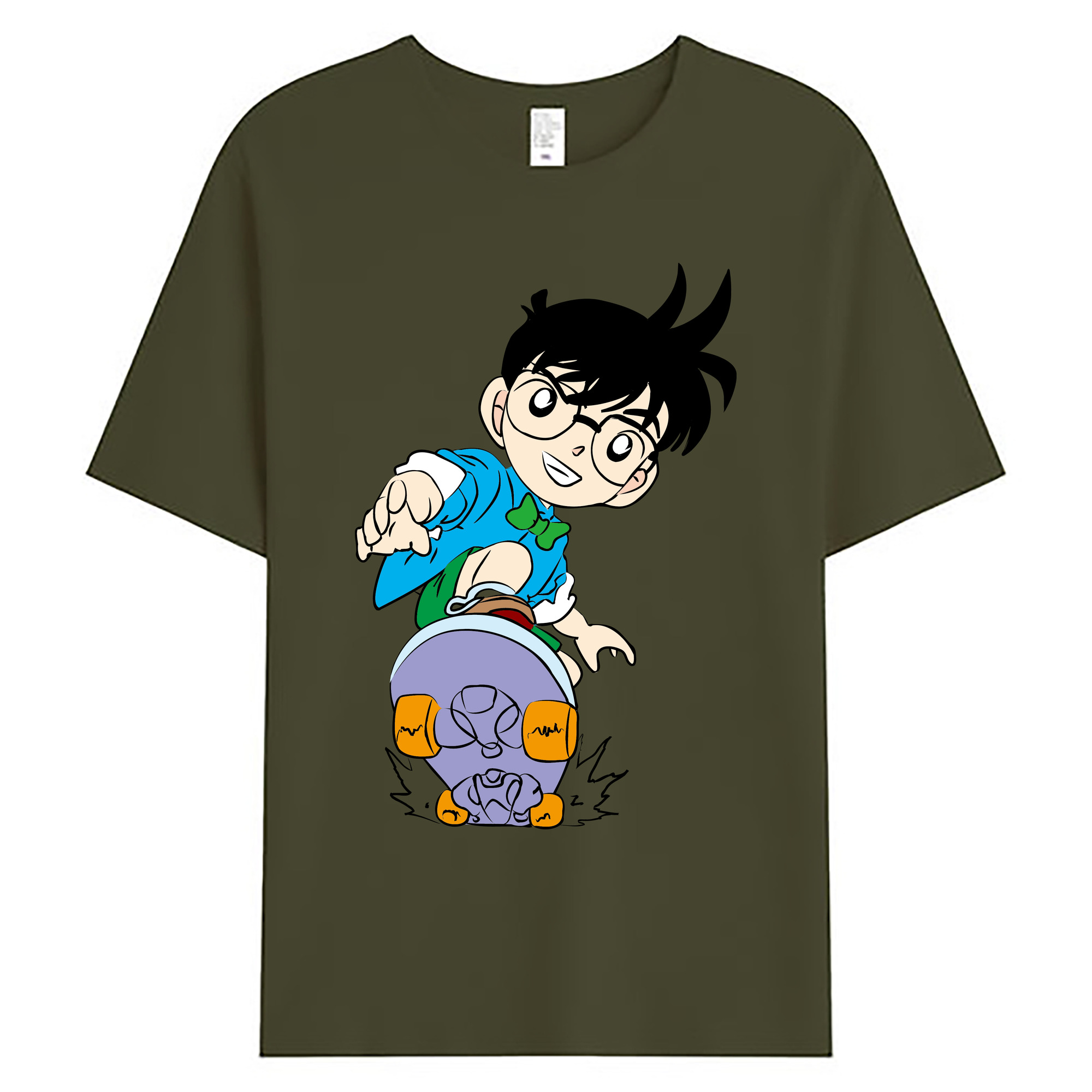 （画像用） 名探偵コナン 江戸川 コナン Detective Conan Conan Edogawa 綿100％ メンズ半袖Tシャツ｜肌触りやわらか＆通気性